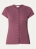 Vilson T-shirt met ribstructuur - Aubergine