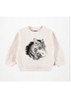Disc sweater met print - Creme