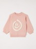 Disc sweater met print - Oudroze