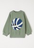 Disc sweater met print - Groen