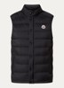 Barthe gewatteerde bodywarmer met donsvulling en logo - Zwart