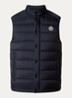 Barthe gewatteerde bodywarmer met donsvulling en logo - Donkerblauw