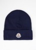Classic ribgebreide muts met logo - Donkerblauw