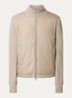 Fijngebreid vest in scheerwolblend met gewatteerd voorpand met donsvulling - Beige