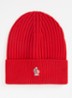 Grenoble ribgebreide muts van wol - Rood