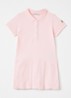 Jurk met polokraag en logo - Roze
