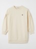 Jurk van sweatstof met logoborduring - Beige