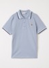 Polo met logoborduring - Blauwgrijs