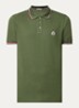 Regular fit polo van piqué katoen met logo - Legergroen