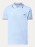 Regular fit polo van piqué katoen met logo - Lichtblauw