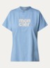 T-shirt met logoborduring - Blauw