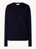 Trui van wol met logo - Donkerblauw