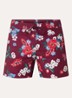 Zwemshorts met bloemenprint en steekzakken - Rood