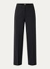 Haley mid waist wide fit pantalon met steekzakken - Zwart