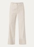 MMMedina Miriam high waist wide fit pantalon in linnenblend met streepprint - Steenrood