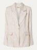 MMNancy Miriam blazer in linnenblend met streepprint - Steenrood