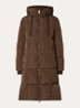 MMNova longline puffer jas met steekzakken - Donkerbruin