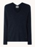 MMThora fijngebreide pullover in alpaca wolblend met V-hals - Salute Navy / Donkerblauw