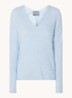 MMThora fijngebreide pullover in alpaca wolblend met V-hals - Cashmere Blue / Kobaltblauw
