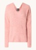 MMThora fijngebreide pullover in alpaca wolblend met V-hals - Rosette / Roze