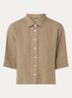 Lady blouse van linnen - Khaki