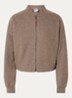 Saskia fijngebreid vest met opstaande kraag - Donkerbeige