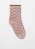 Sokken met stippenprint en lurex - Roze