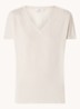 Fenya T-shirt met V-hals en stretch - Beige
