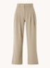 Henrika high waist wide fit pantalon met plooidetail - Bruin