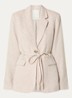 MSCHViana blazer in linnenblend met klepzakken en strikceintuur - Beige