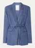 MSCHViana blazer in linnenblend met klepzakken en strikceintuur - Blauw