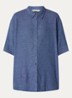 MSCHViana blouse van linnen - Staalblauw