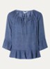 MSCHViana tuniek in linnenblend met strikkraag - Blauw