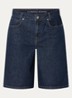 Zita high waist wide fit korte broek van denim met steekzakken  - Donkerblauw