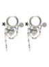 Heart Pearl String oorringen met hangers - Zilver
