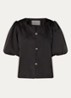 Aisa blouse van satijn - Zwart
