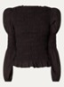 Polka top met smockwerk  - Zwart