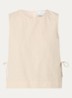Svetlana top in linnenblend met strikdetail - Zand