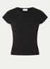 Tirra top met ribstructuur - Zwart