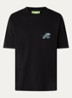 Dolphin T-shirt met logo- en backprint - Zwart