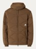 Puffer jack met quilt patroon en logoborduring - Bruin