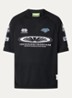 T-shirt met logo- en backprint - Zwart