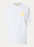 T-shirt met logo- en backprint - Geel
