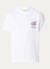 Tropical T-shirt met logo- en backprint - Wit