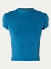 Cropped T-shirt met ronde hals - Zeegroen