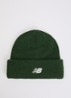Grofgebreide muts met logoborduring - Groen