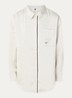 Blouse van satijn met borstzak en logo - Beige