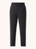 High waist tapered fit cropped joggingbroek met logo - Zwart