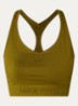 Sport bh met light support en logo - Mosgroen
