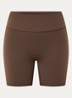 Matte high waist skinny fit korte trainingslegging - Lichtbruin